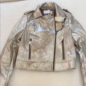 Cupcakes and Cashmere moto jacket silver